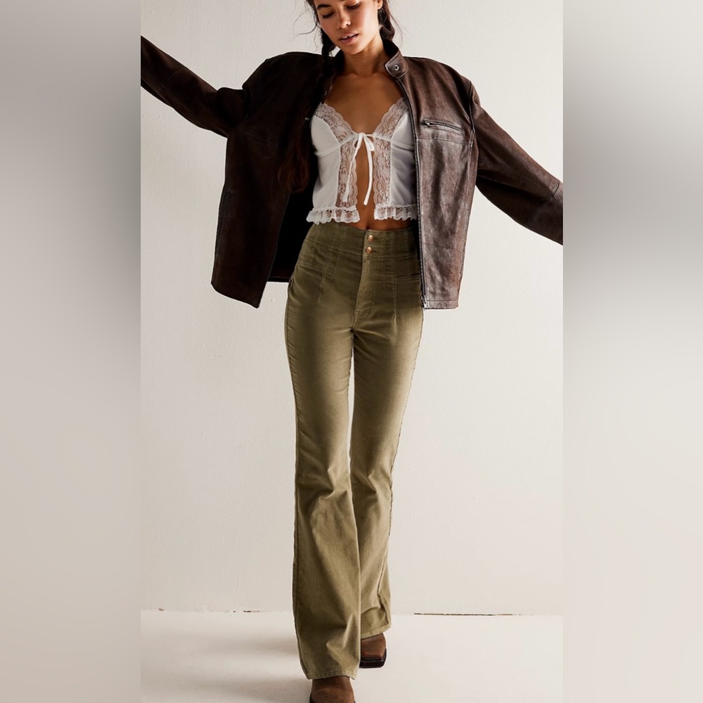 Free People Like New Corduroy Bells‎ / Olive Green / 31